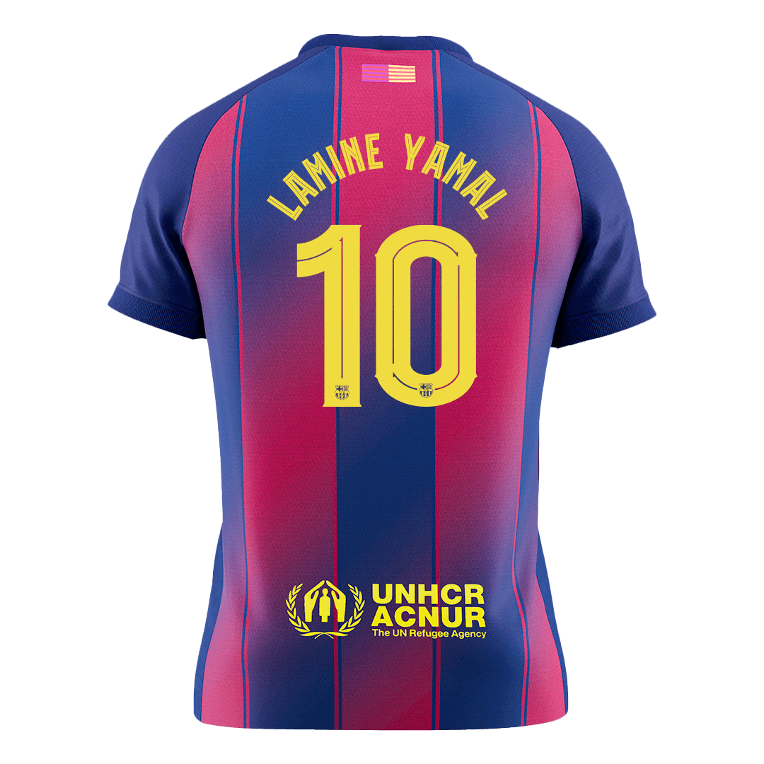 Lamine Yamal #10 Barcelona Home Soccer Jersey 2025/26 - UCL β Fan Version β εεεΎ 2 Lamine Yamal #10 Barcelona Home Soccer Jersey 2025/26 – UCL β Fan Version β back view