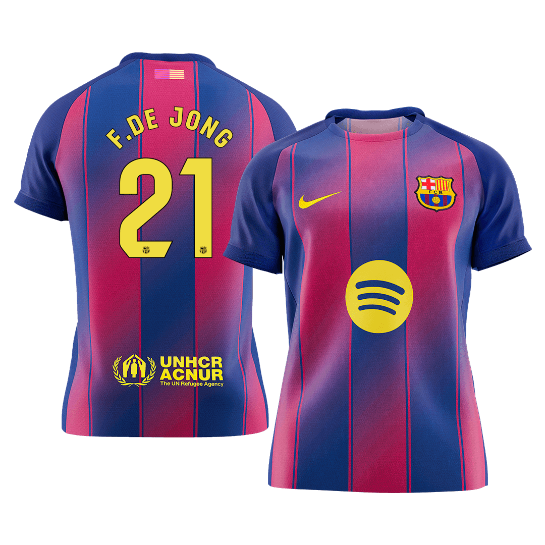 F.DE JONG #21 Barcelona Home Soccer Jersey 2025/26 – Fan Version – front view