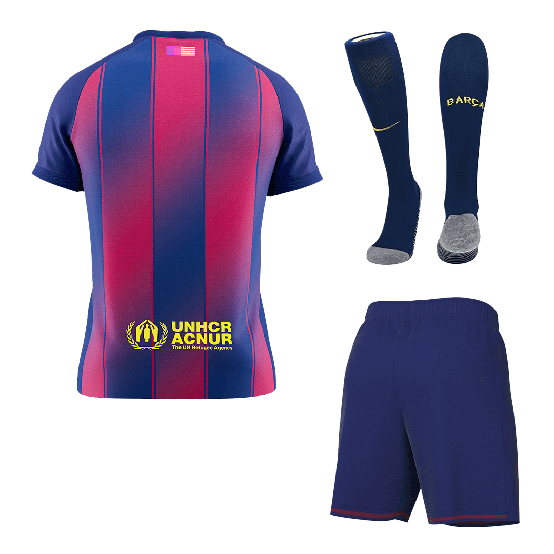 Barcelona Home Soccer Jersey Kit(Jersey+Shorts+Socks) 2025/26 – Fan Version – back view