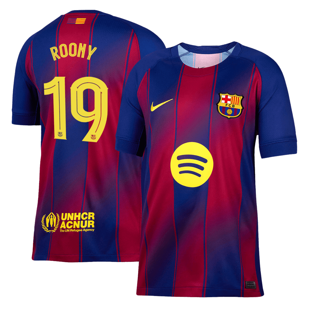 ROONY #19 Barcelona Home Soccer Jersey 2025/26 – UCL – Fan Version – front view