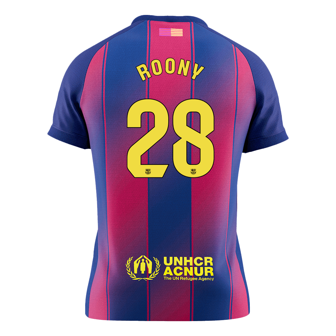 ROONY #28 Barcelona Home Soccer Jersey 2025/26 – Fan Version – back view