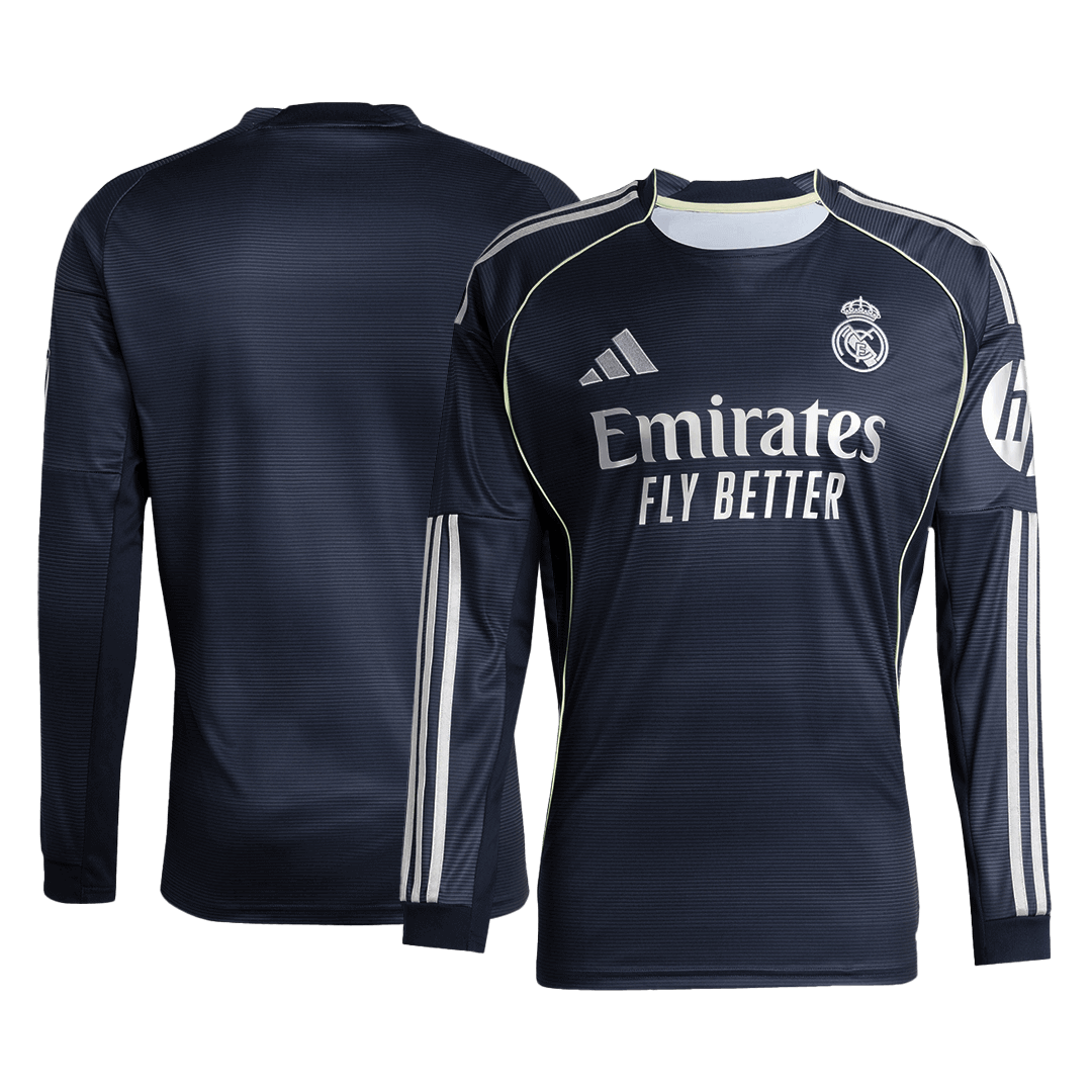 Real Madrid Away Long Sleeve Soccer Jersey 2025/26 – Fan Version – jersey details