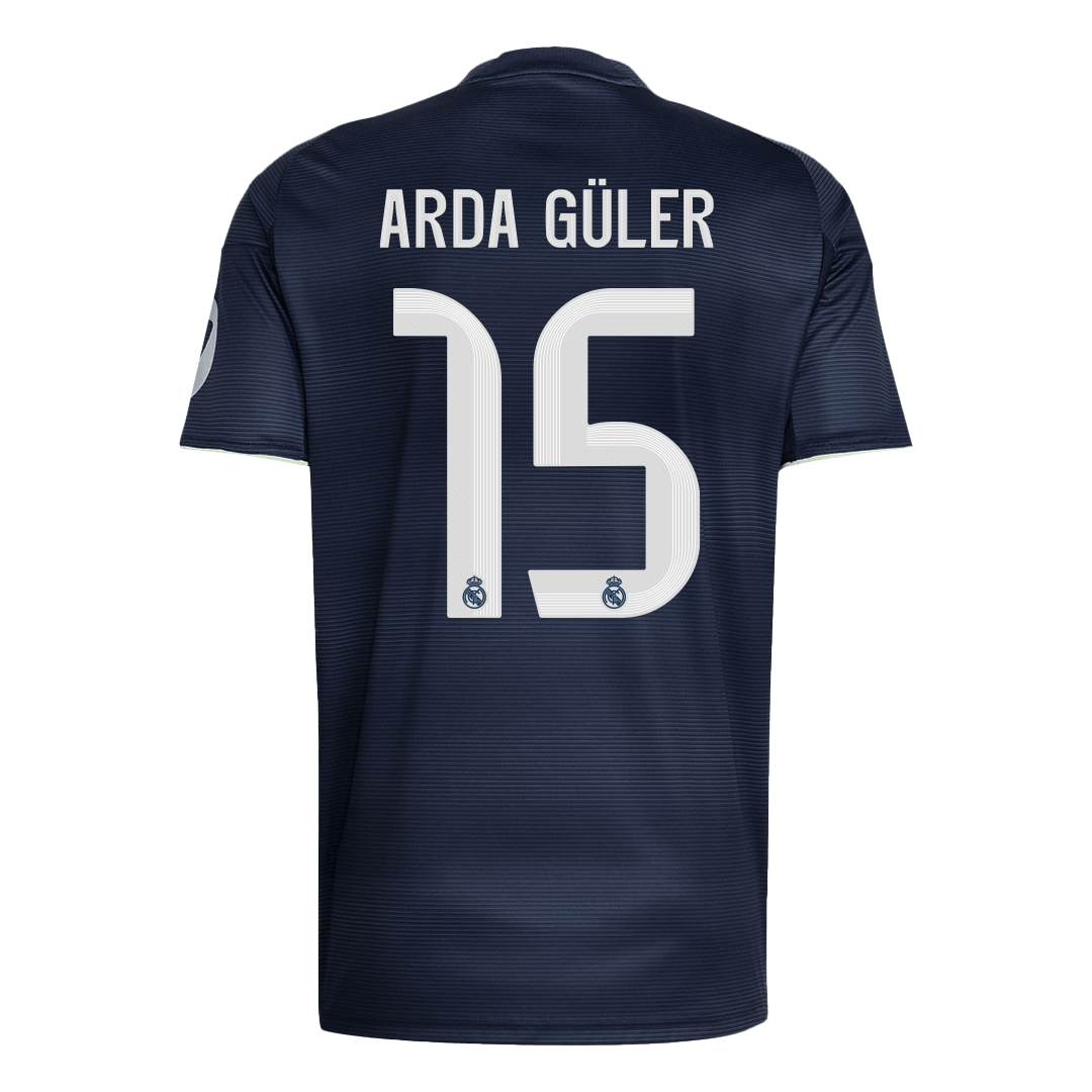 ARDA GÜLER #15 Real Madrid Away Soccer Jersey 2025/26 – Fan Version — 商品图 2 ARDA GÜLER #15 Real Madrid Away Soccer Jersey 2025/26 – Fan Version – back view