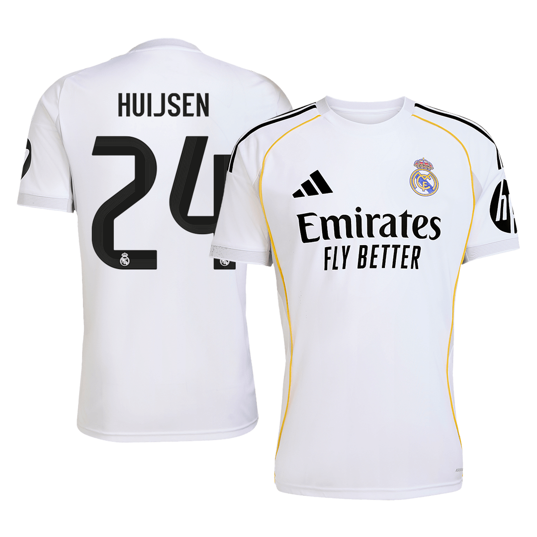 HUIJSEN #24 Real Madrid Home Soccer Jersey 2025/26 – Fan Version – front view