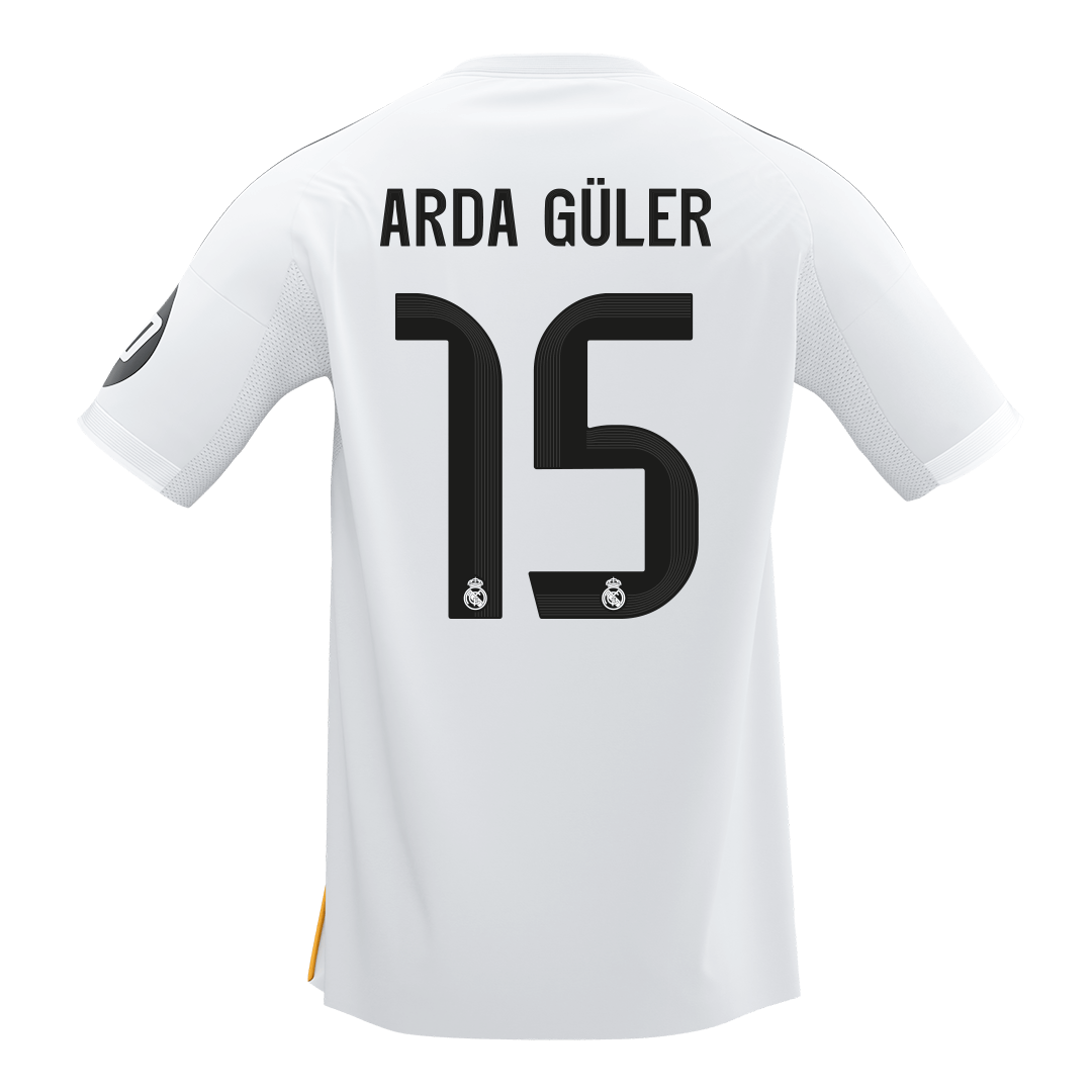 ARDA GÜLER #15 Real Madrid Home Soccer Jersey 2025/26 – Fan Version – back view