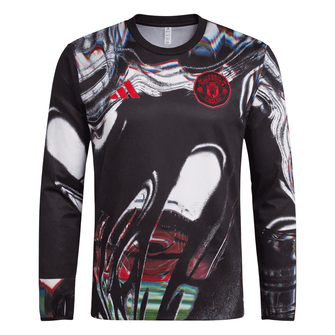 Manchester United Pre-Match Long Sleeve Soccer Jersey 2025/26 – Fan Version – front view