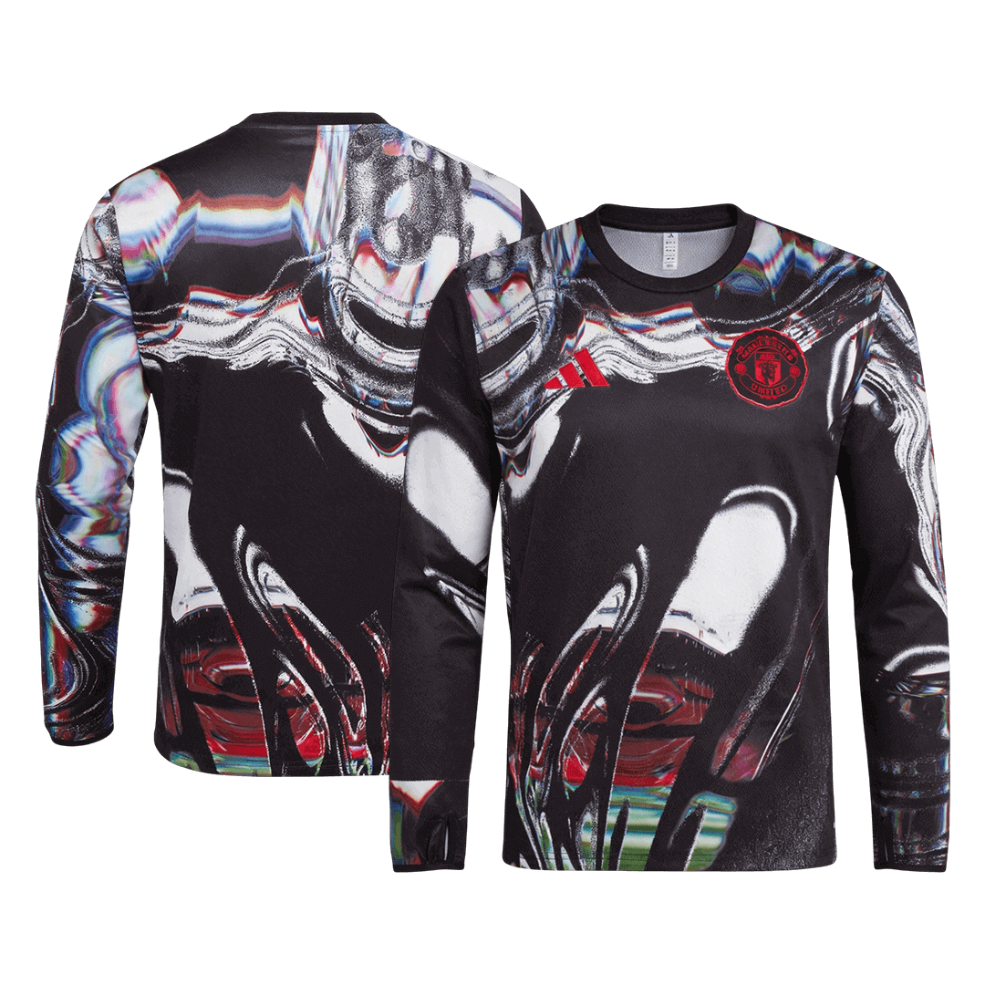 Manchester United Pre-Match Long Sleeve Soccer Jersey 2025/26 – Fan Version – jersey details