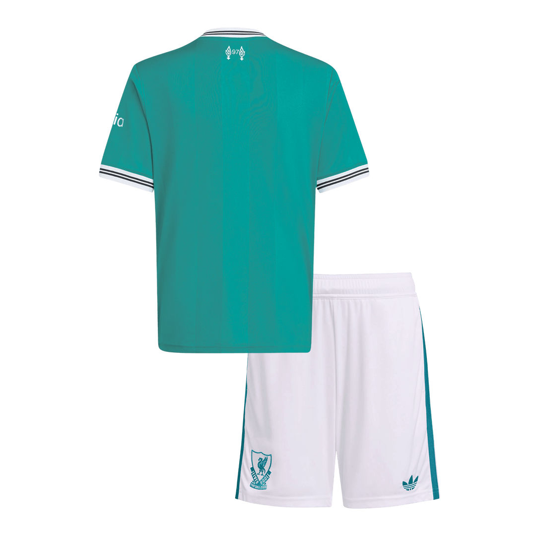 Kid's Liverpool Third Away Soccer Kit β Jersey + Shorts 2025/26 β Fan Version β εεεΎ 2 Kid’s Liverpool Third Away Soccer Kit β Jersey + Shorts 2025/26 β Fan Version β back view