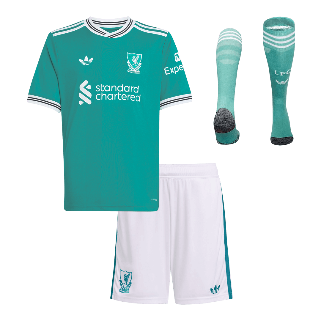 Kid’s Liverpool Third Away Soccer Jersey Kit(Jersey+Shorts+Socks) 2025/26 – Fan Version – front view