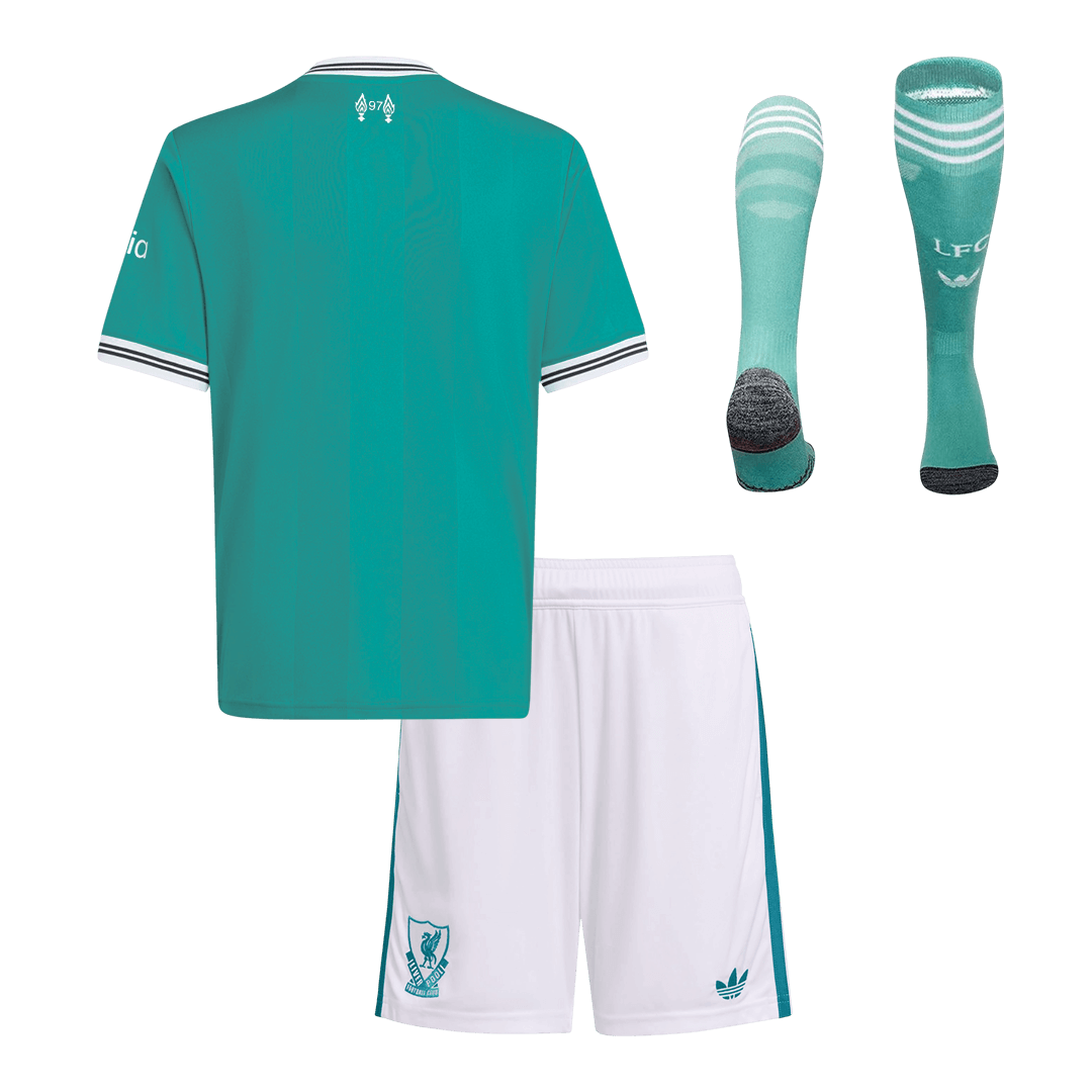 Kid’s Liverpool Third Away Soccer Jersey Kit(Jersey+Shorts+Socks) 2025/26 – Fan Version – back view