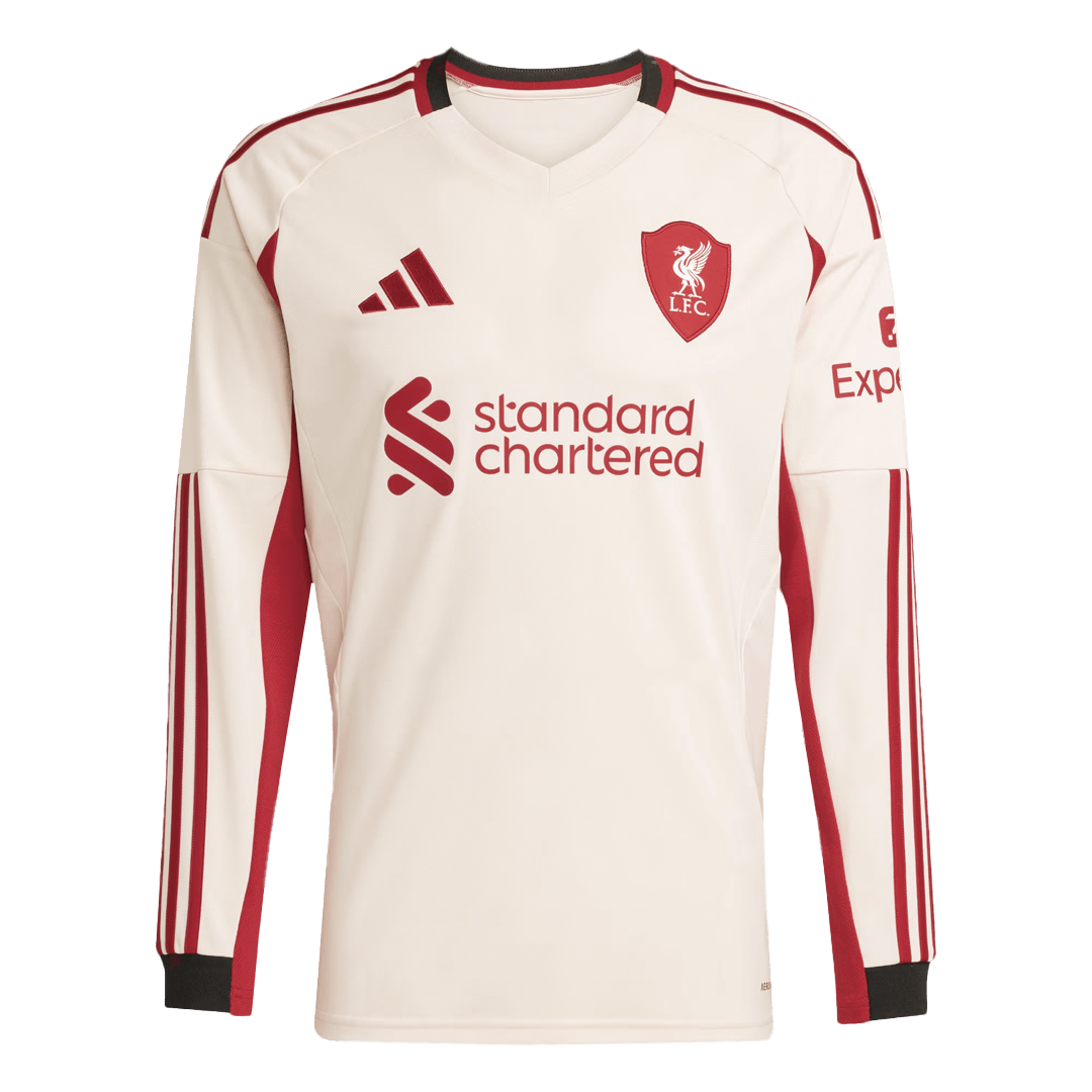 Liverpool Away Long Sleeve Soccer Jersey 2025/26 – Fan Version – front view
