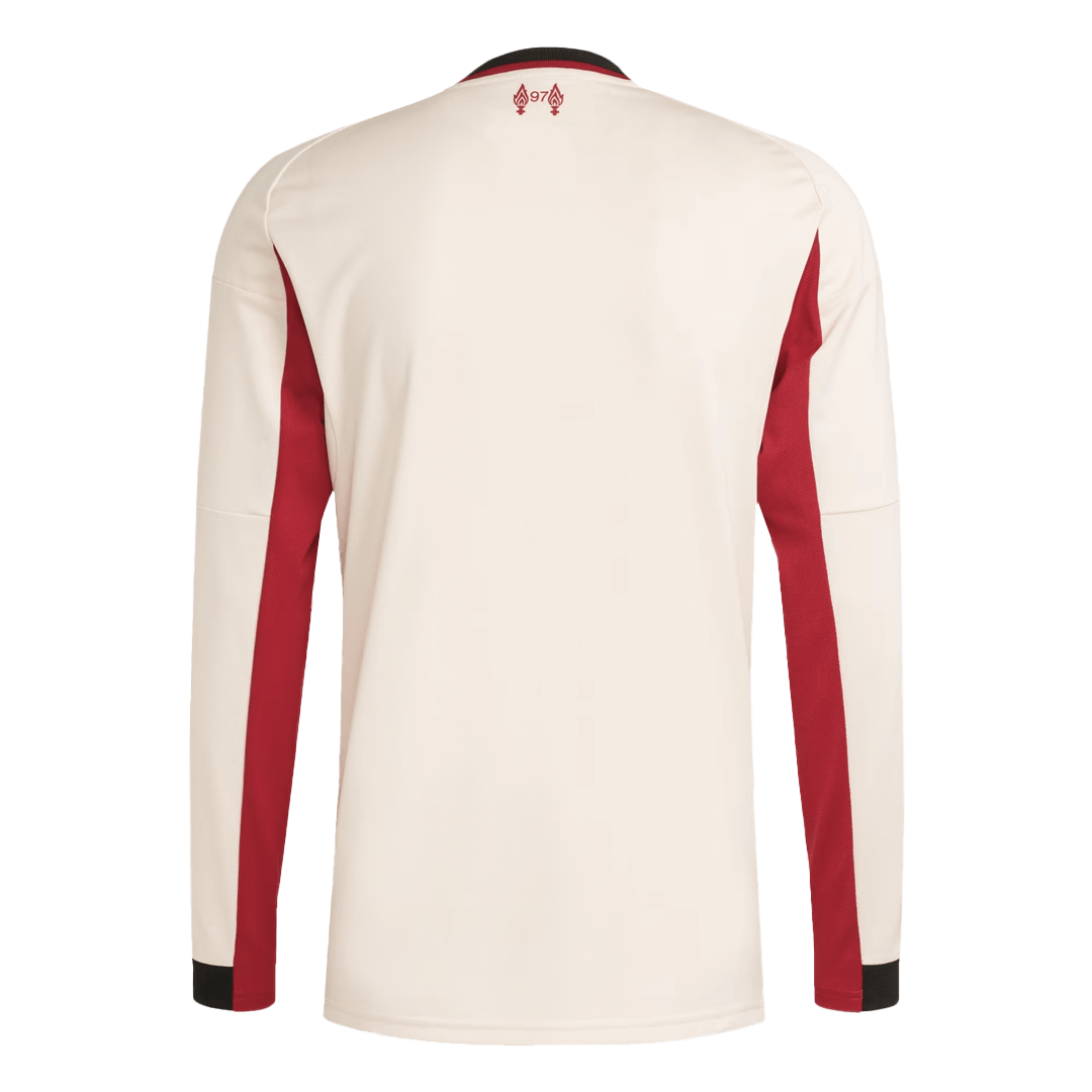 Liverpool Away Long Sleeve Soccer Jersey 2025/26 – Fan Version – back view