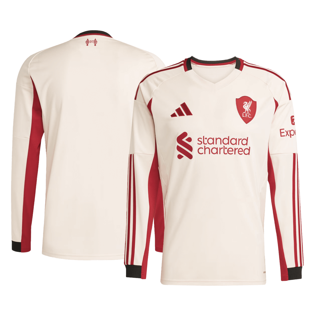Liverpool Away Long Sleeve Soccer Jersey 2025/26 – Fan Version – jersey details
