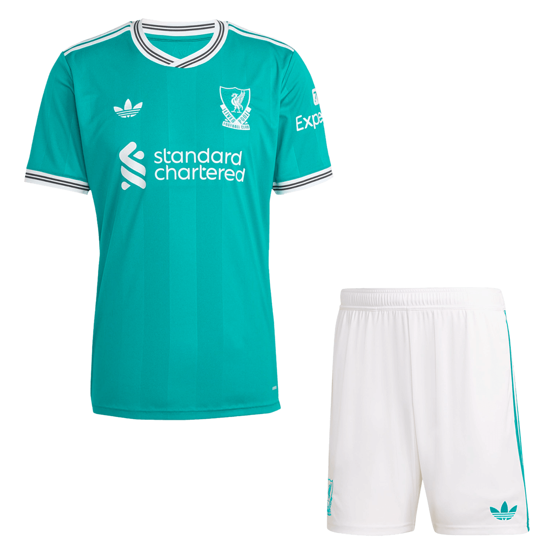 Liverpool Third Away Soccer Kit – Jersey + Shorts 2025/26 – Fan Version – front view