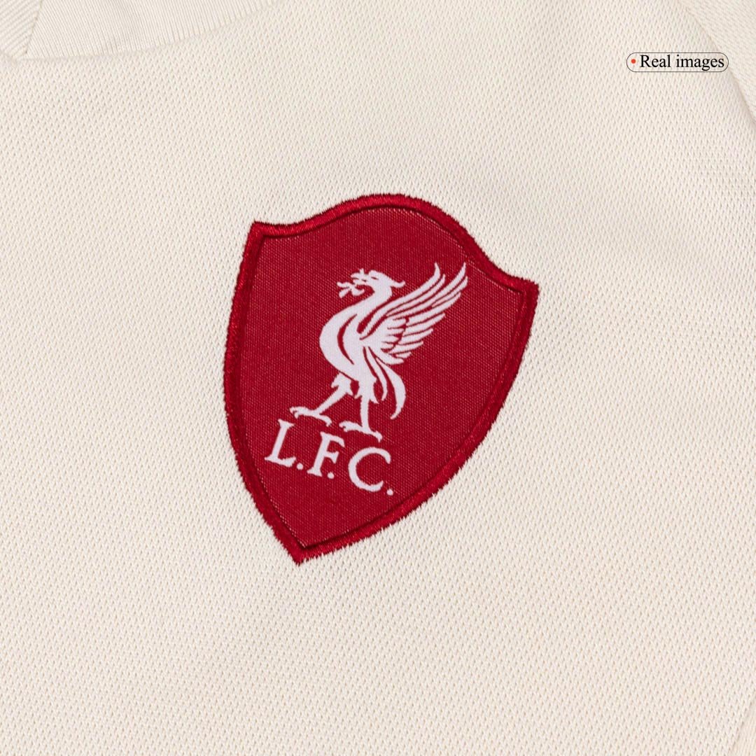 Kid’s Liverpool Away Soccer Kit – Jersey + Shorts 2025/26 – Fan Version – badge and fabric details