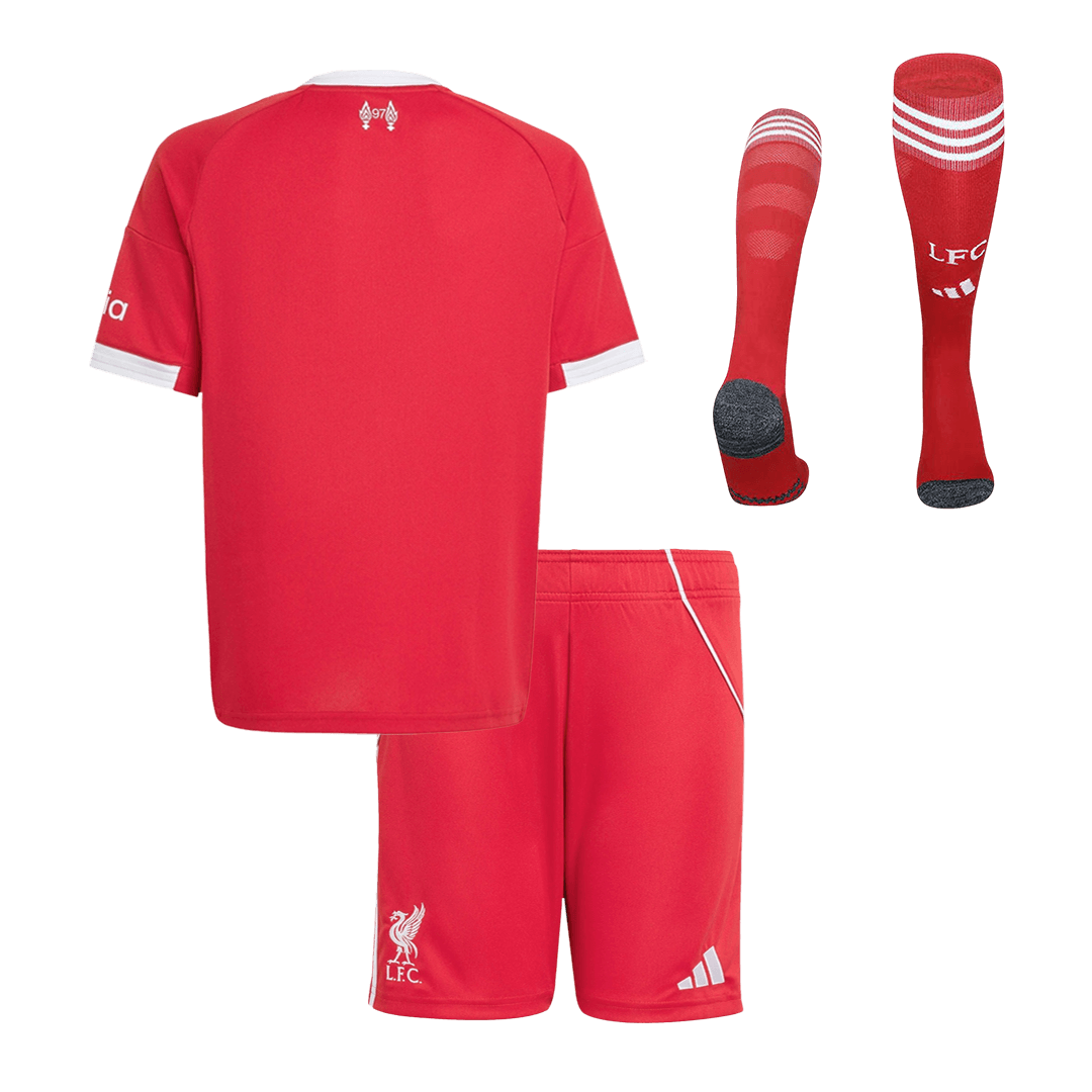 Kid’s Liverpool Home Soccer Jersey Kit(Jersey+Shorts+Socks) 2025/26 – Fan Version – back view