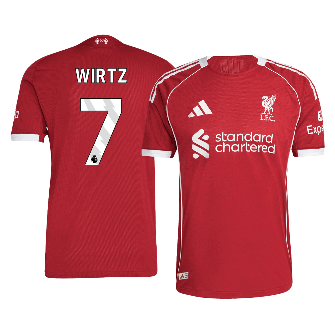 WIRTZ #7 Liverpool Home Soccer Jersey 2025/26 Player Version – front view