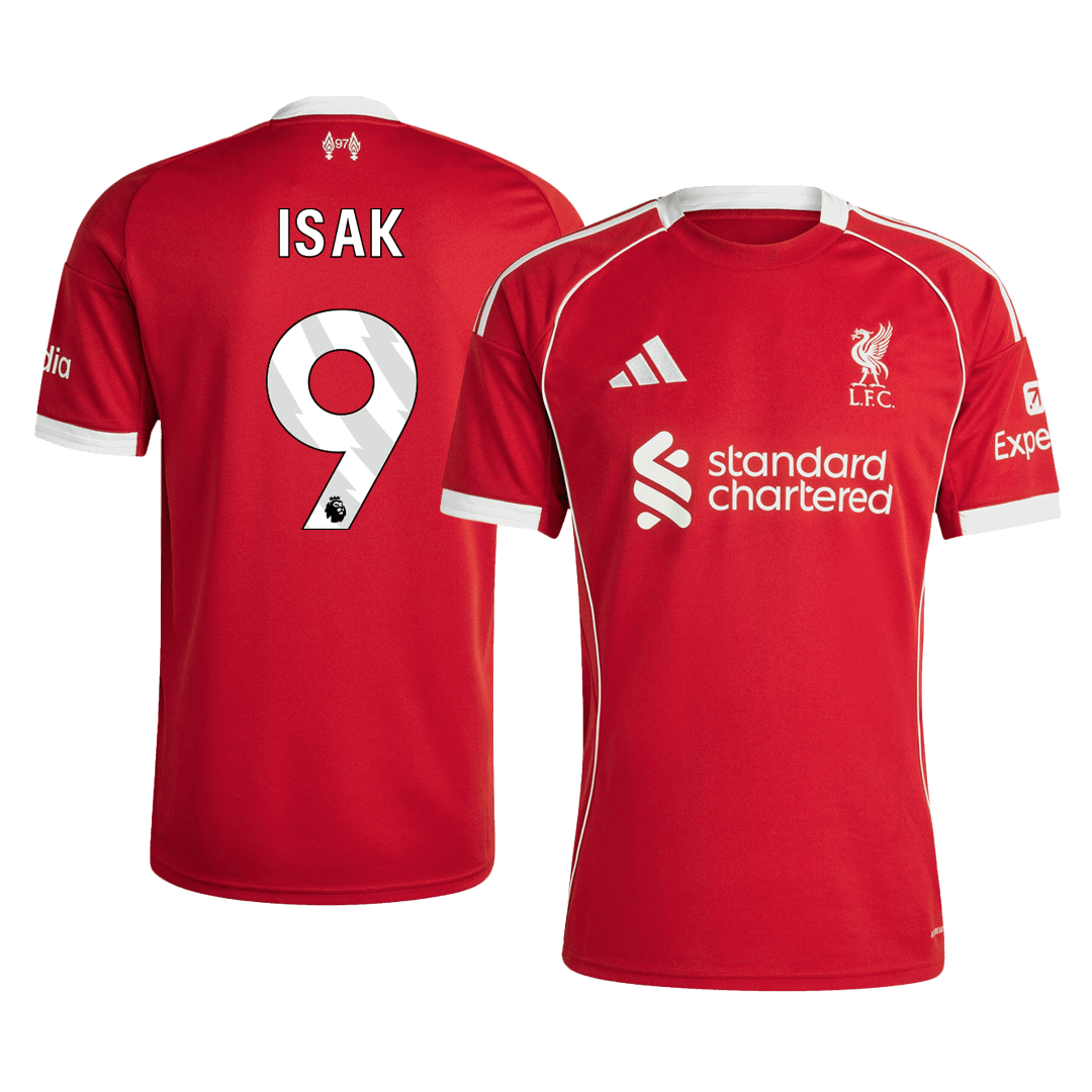 ISAK #9 Liverpool Home Soccer Jersey 2025/26 โ Fan Version โ ๅๅๅพ 1 ISAK #9 Liverpool Home Soccer Jersey 2025/26 โ Fan Version โ front view