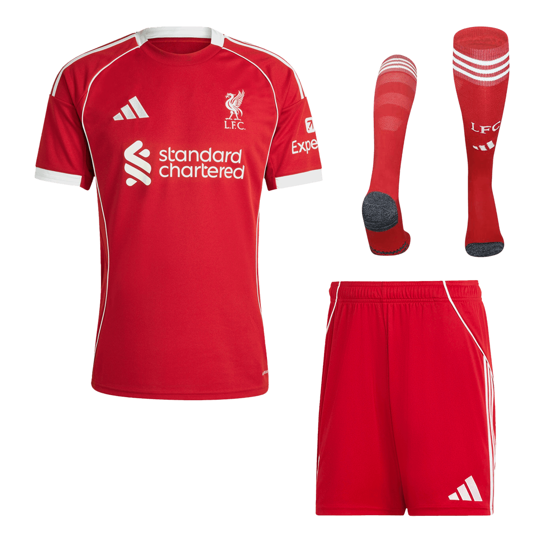 Liverpool Home Soccer Jersey Kit(Jersey+Shorts+Socks) 2025/26 โ Fan Version โ ๅๅๅพ 1 Liverpool Home Soccer Jersey Kit(Jersey+Shorts+Socks) 2025/26 โ Fan Version โ front view