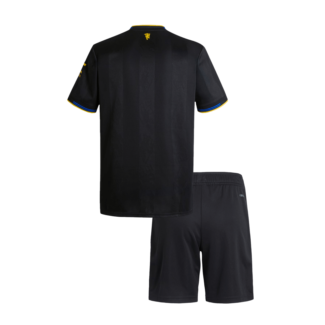 Kid’s Manchester United Third Away Soccer Jersey 2025/26 – Fan Version – back view