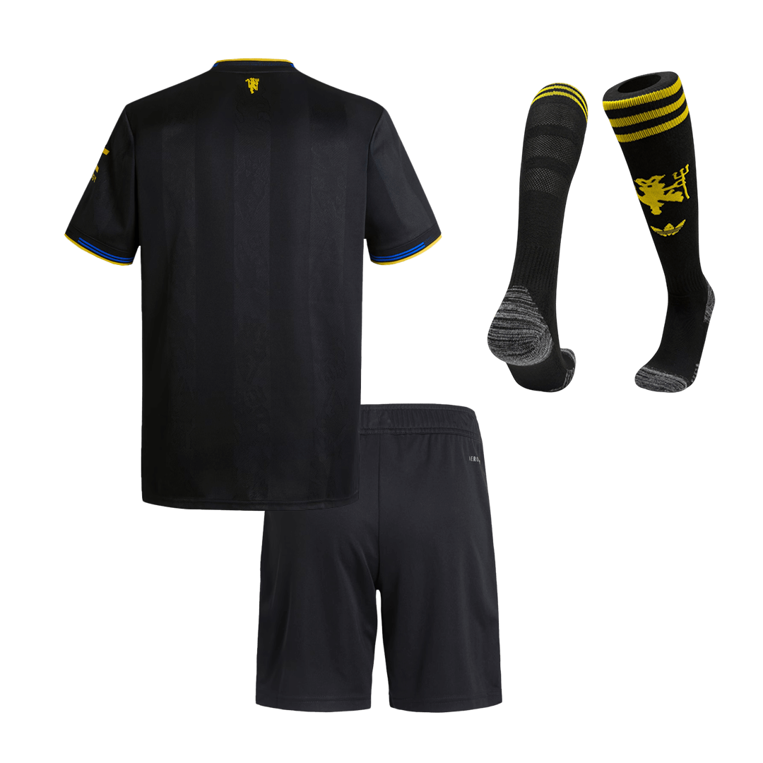 Kid’s Manchester United Third Away Soccer Jersey Kit(Jersey+Shorts+Socks) 2025/26 – Fan Version – back view