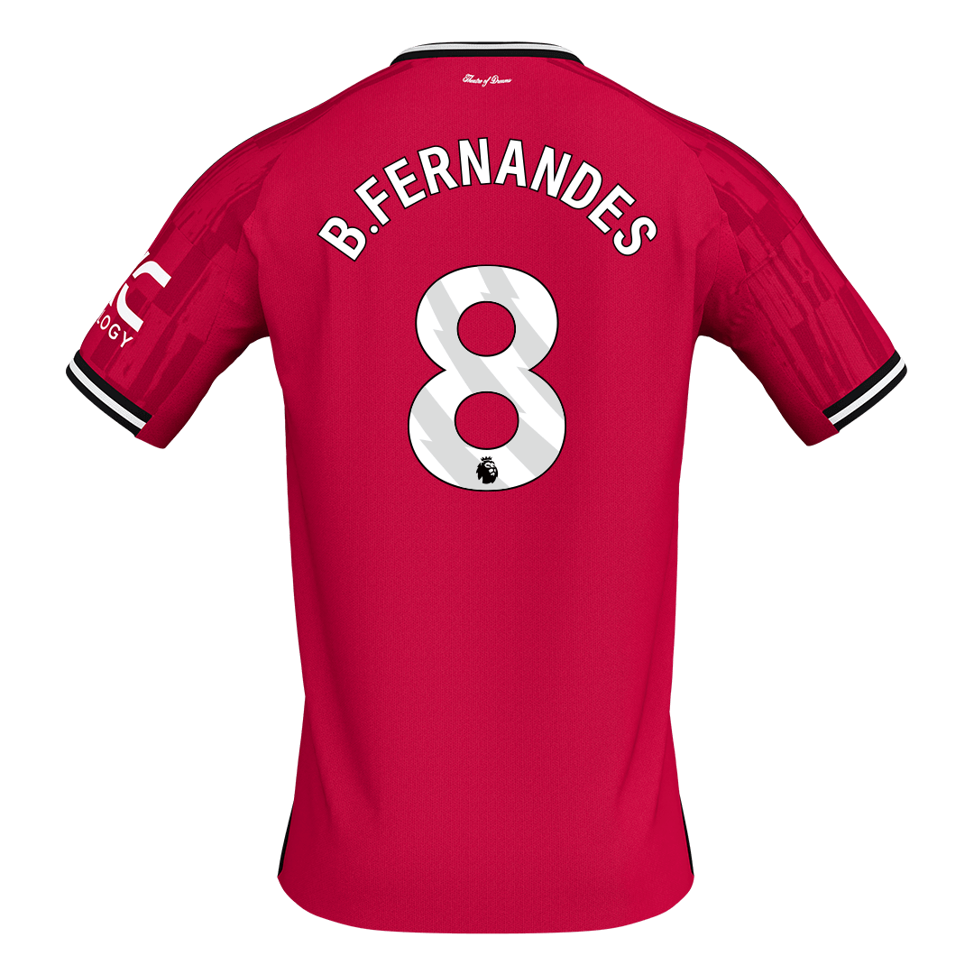 Bruno Fernandes #8 Manchester United Home Soccer Jersey 2025/26 β Fan Version β εεεΎ 2 Bruno Fernandes #8 Manchester United Home Soccer Jersey 2025/26 β Fan Version β back view