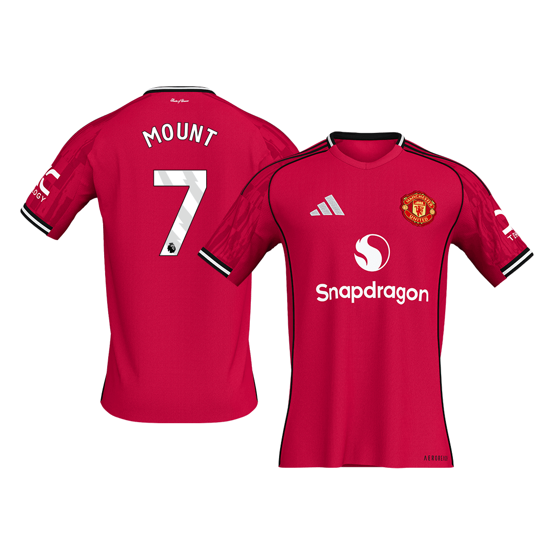 MOUNT #7 Manchester United Home Soccer Jersey 2025/26 – Fan Version – front view