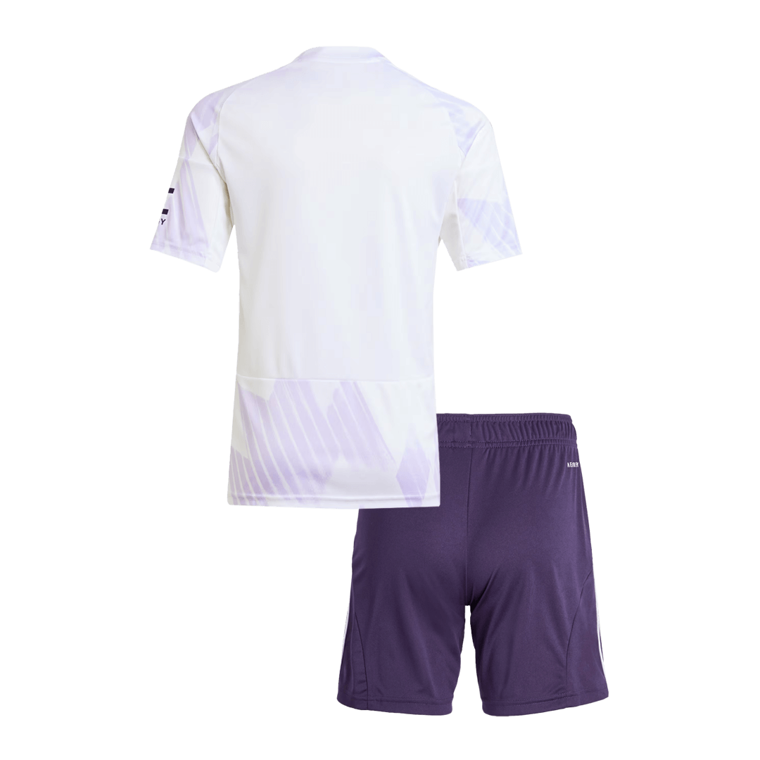 Kid’s Manchester United Away Soccer Kit – Jersey + Shorts 2025/26 – Fan Version – back view