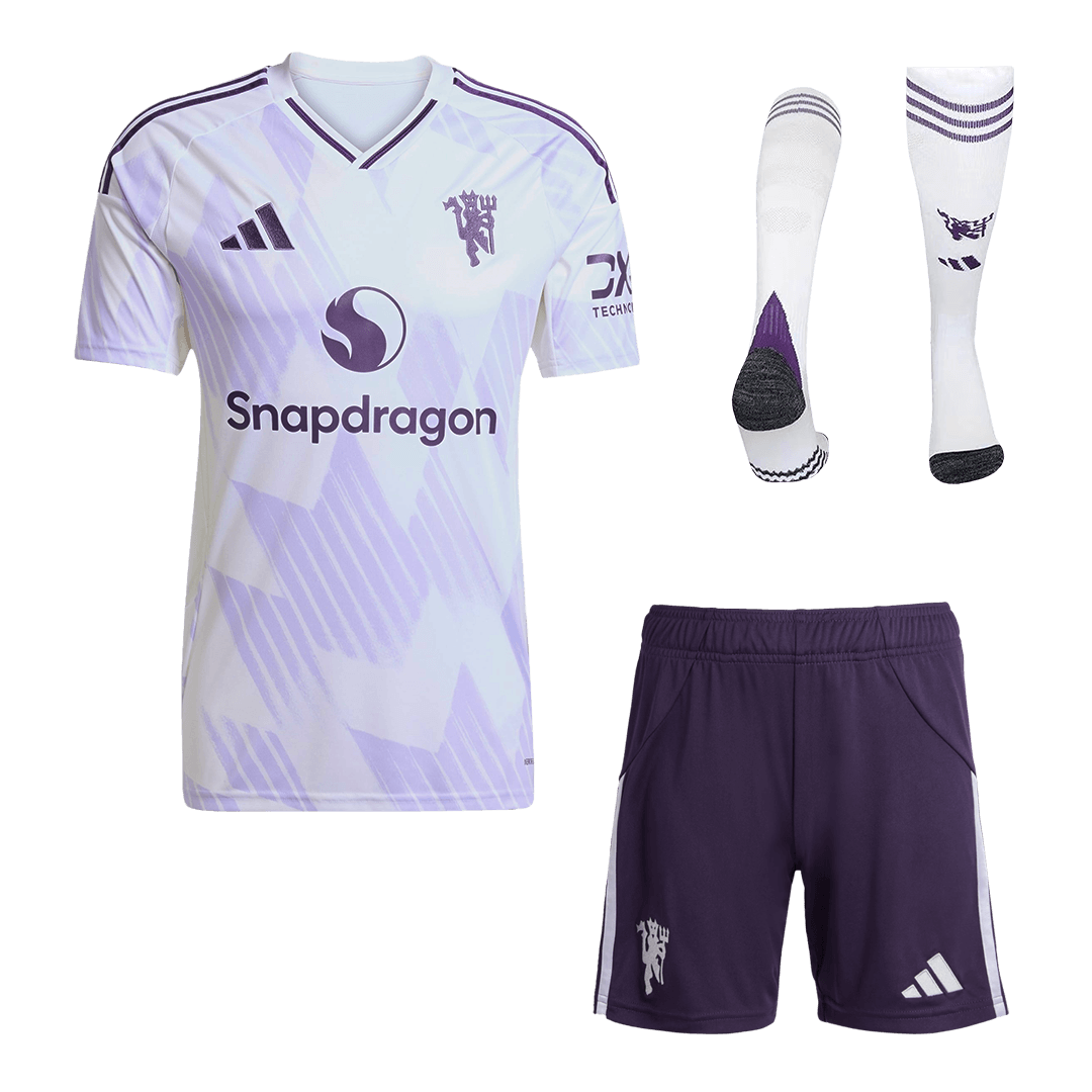 Manchester United Away Soccer Jersey Kit(Jersey+Shorts+Socks) 2025/26 โ Fan Version โ ๅๅๅพ 1 Manchester United Away Soccer Jersey Kit(Jersey+Shorts+Socks) 2025/26 โ Fan Version โ front view