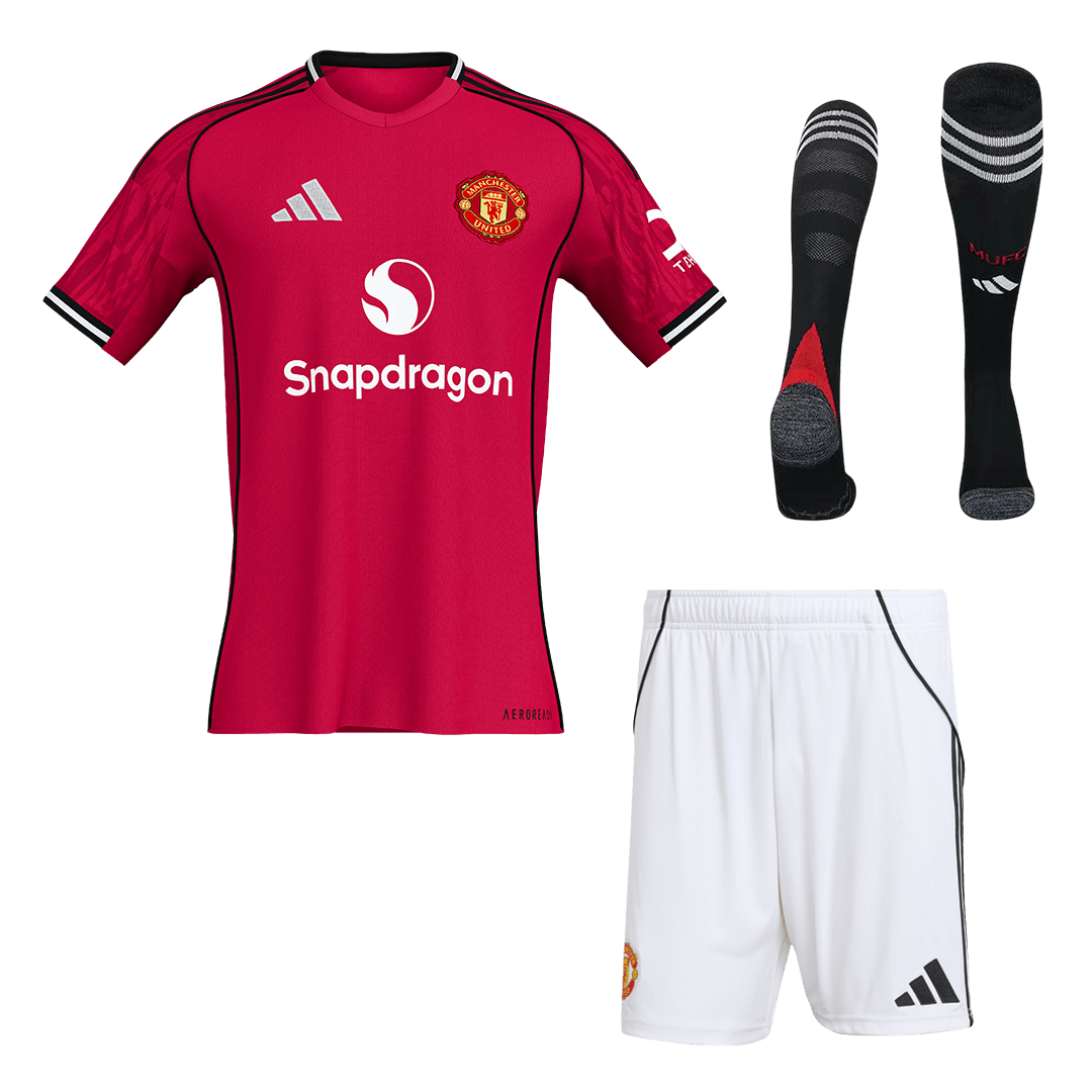 Manchester United Home Soccer Jersey Kit(Jersey+Shorts+Socks) 2025/26 โ Fan Version โ ๅๅๅพ 1 Manchester United Home Soccer Jersey Kit(Jersey+Shorts+Socks) 2025/26 โ Fan Version โ front view