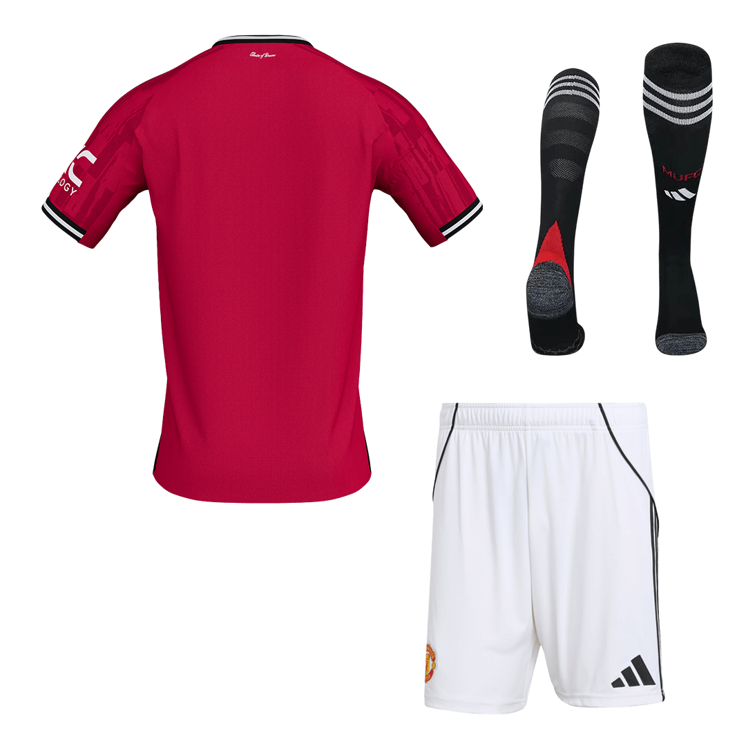 Manchester United Home Soccer Jersey Kit(Jersey+Shorts+Socks) 2025/26 – Fan Version – back view
