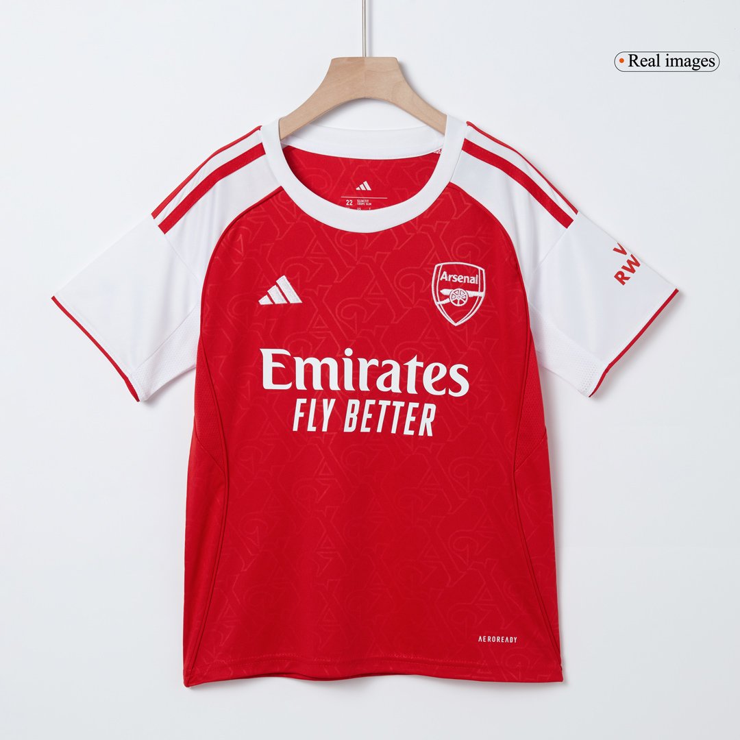 Kid’s Arsenal Home Soccer Jersey Kit(Jersey+Shorts+Socks) 2025/26 – Fan Version – jersey details