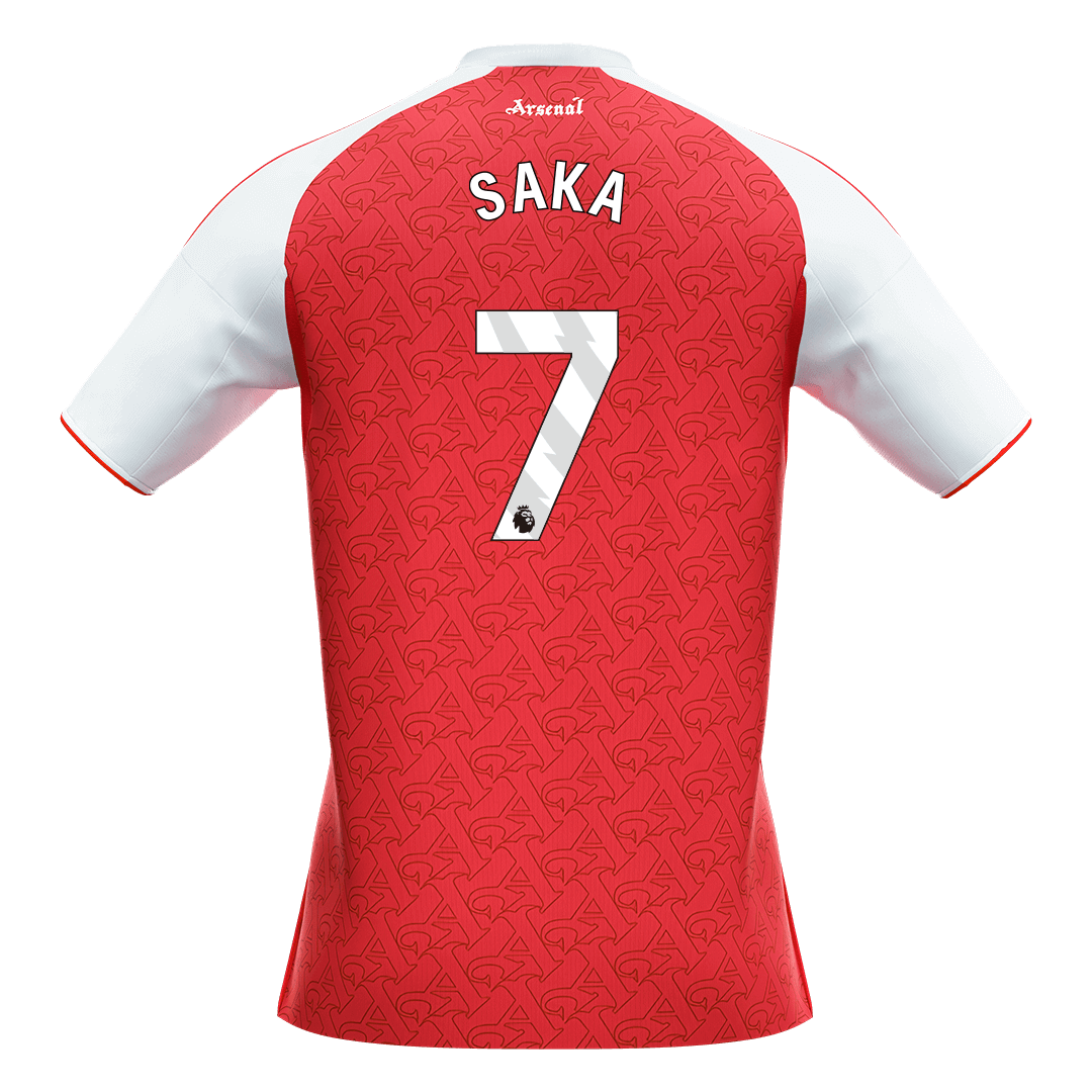 SAKA #7 Arsenal Home Soccer Jersey 2025/26 – Fan Version – back view