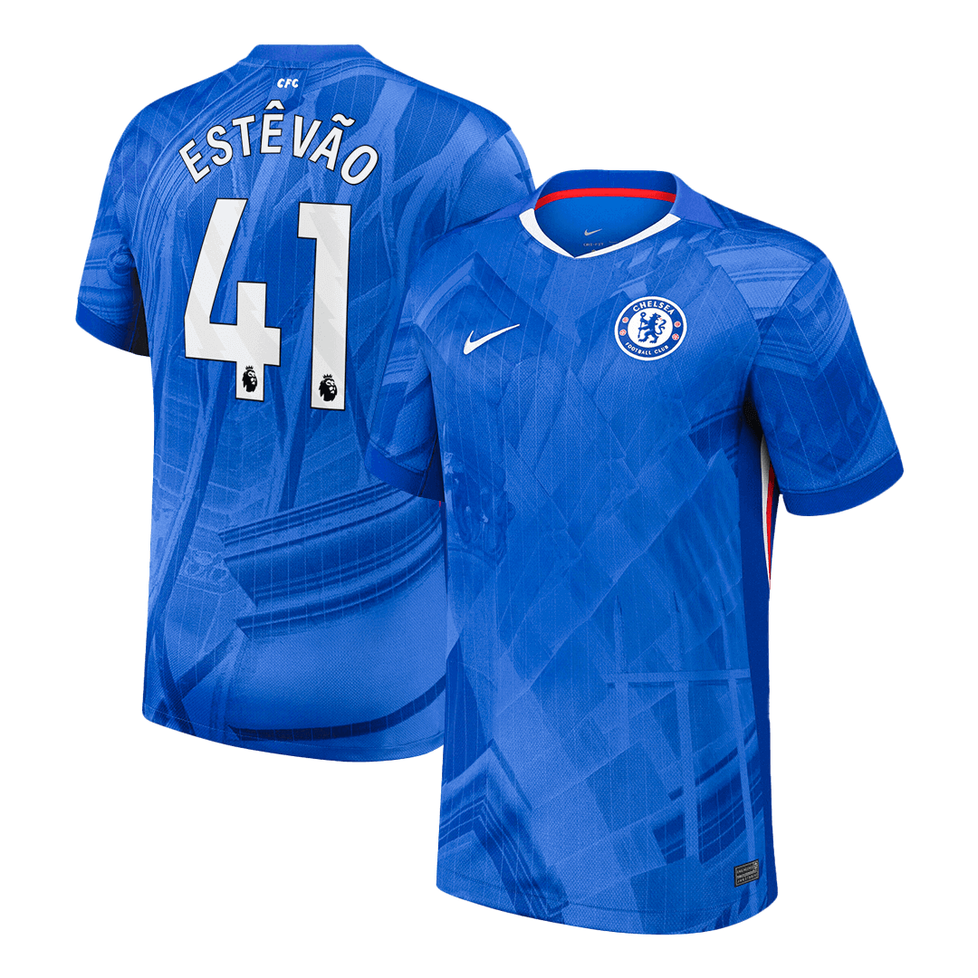 ESTÊVÃO #41 Chelsea Home Soccer Jersey 2025/26 – Fan Version – front view