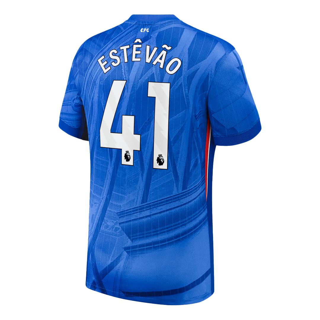 ESTÊVÃO #41 Chelsea Home Soccer Jersey 2025/26 – Fan Version – back view
