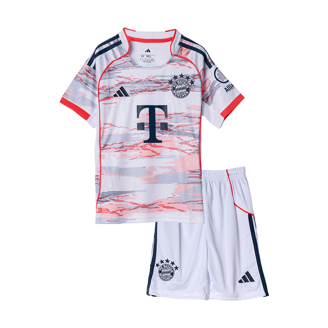 Kid’s Bayern Munich Away Soccer Kit – Jersey + Shorts 2025/26 – Fan Version – jersey details