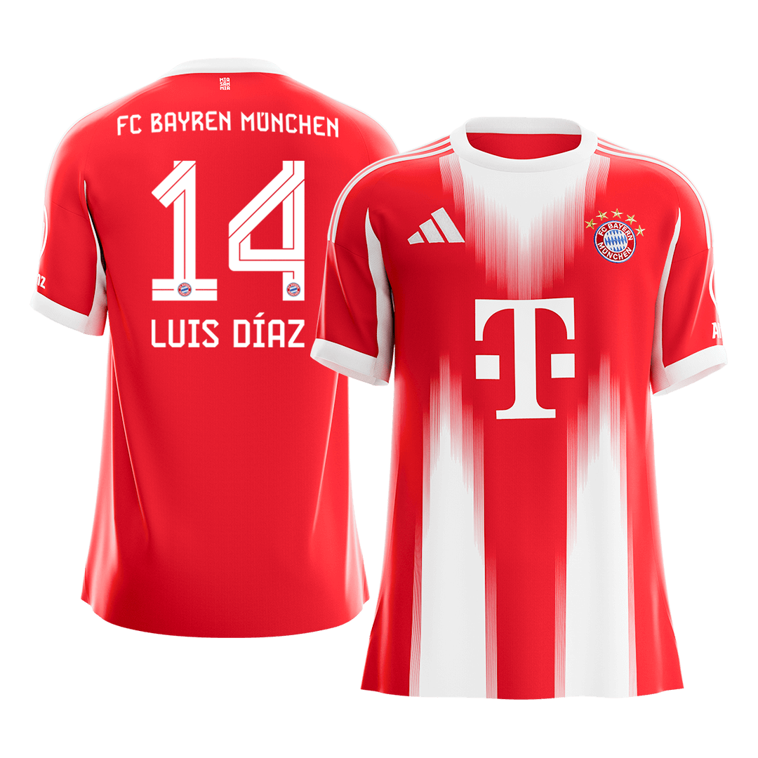 LUIS DÍAZ #14 Bayern Munich Home Soccer Jersey 2025/26 – Fan Version – front view