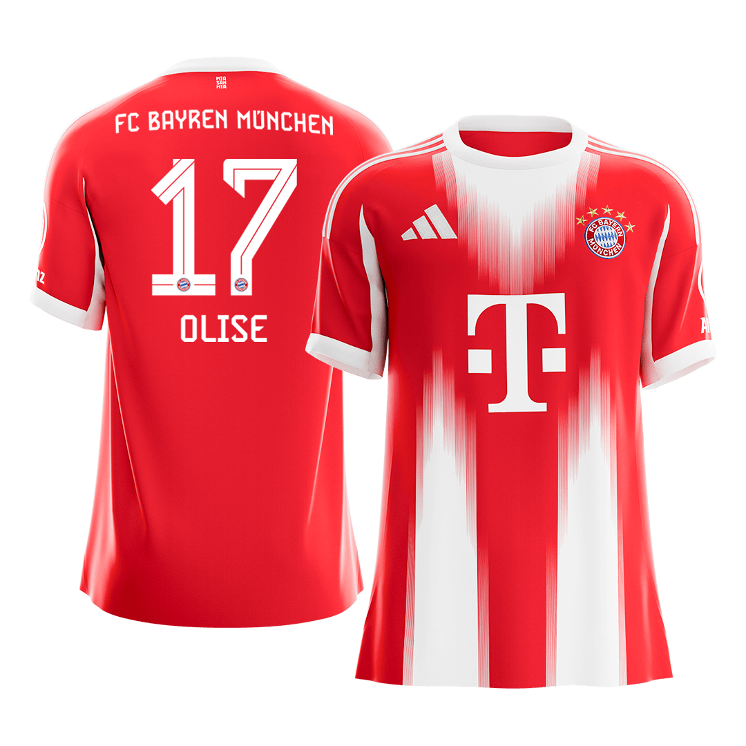 OLISE #17 Bayern Munich Home Soccer Jersey 2025/26 – Fan Version – front view