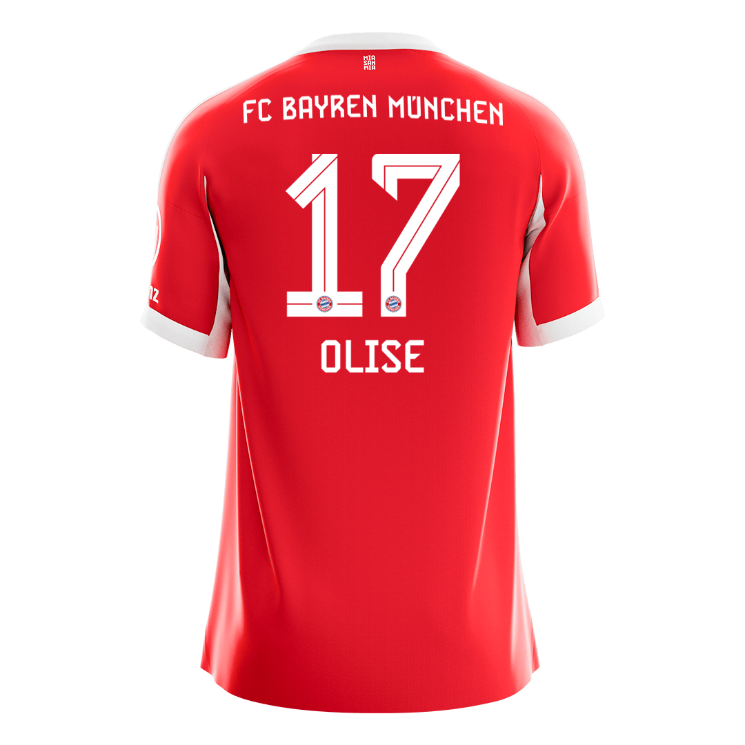 OLISE #17 Bayern Munich Home Soccer Jersey 2025/26 – Fan Version – back view