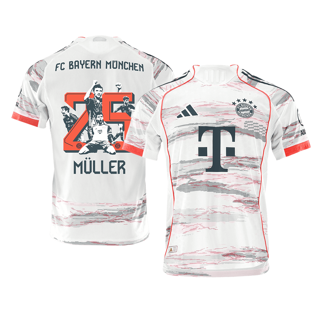 MÜLLER Special #25 Bayern Munich Away Soccer Jersey 2025/26 Player Version – front view