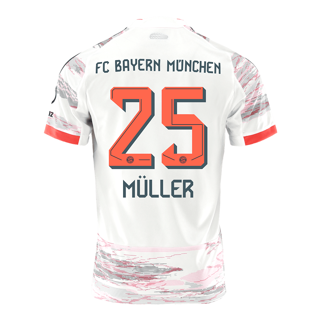 MÜLLER #25 Bayern Munich Away Soccer Jersey 2025/26 – Fan Version – jersey details