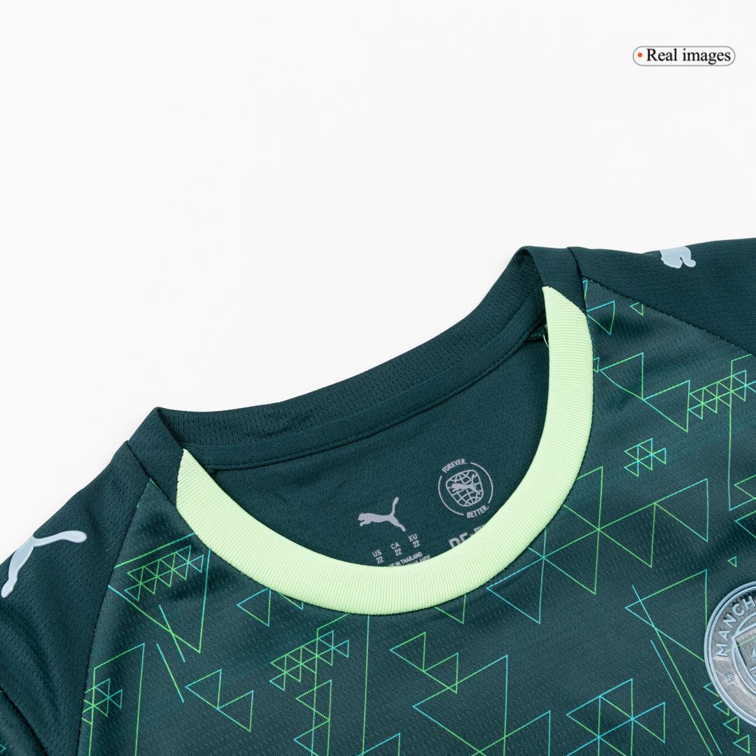 Kid’s Manchester City Soccer Kit – Jersey + Shorts 2025/26 – Fan Version – back view