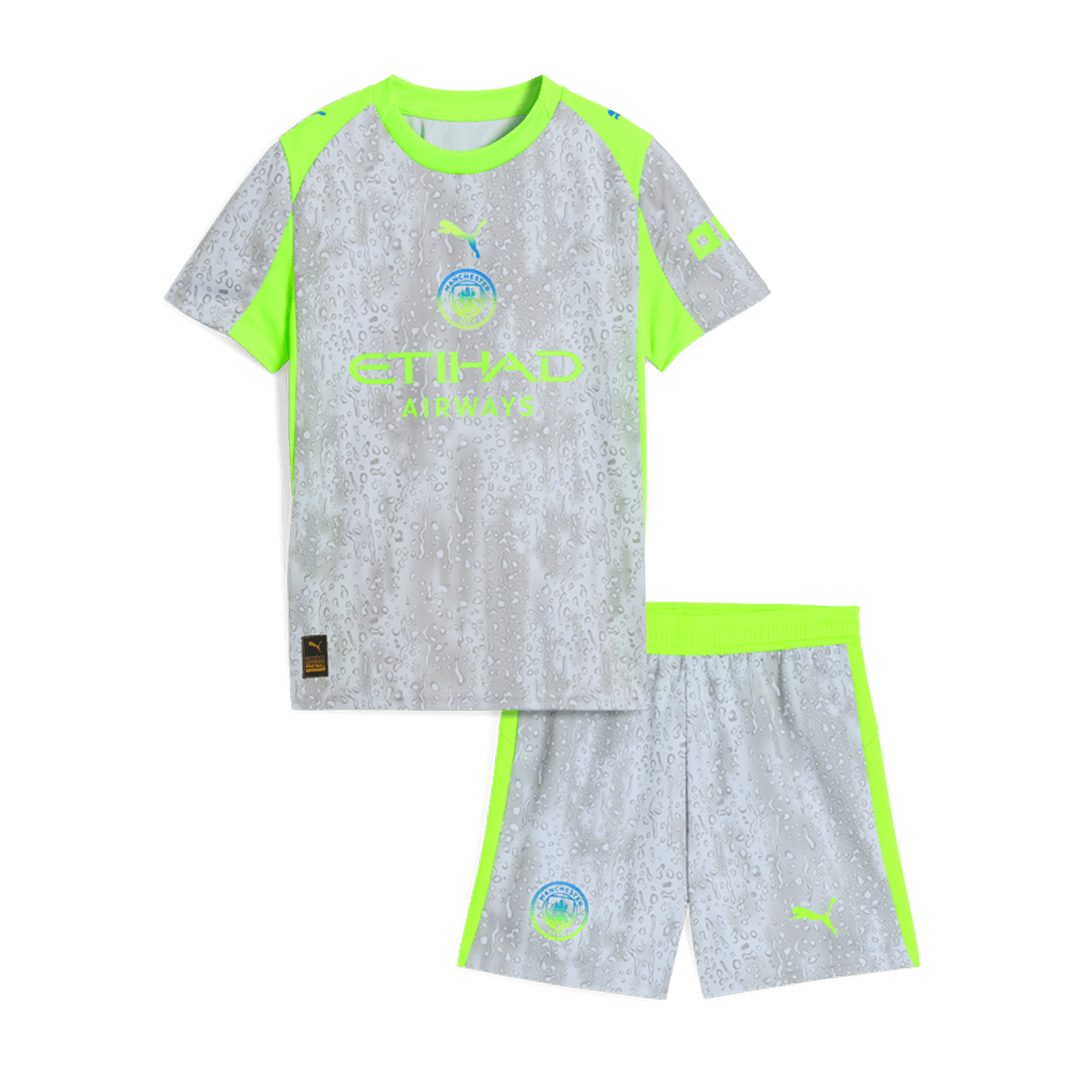 Kid's Manchester City Third Away Soccer Jersey 2025/26 โ Fan Version โ ๅๅๅพ 1 Kid’s Manchester City Third Away Soccer Jersey 2025/26 โ Fan Version โ front view