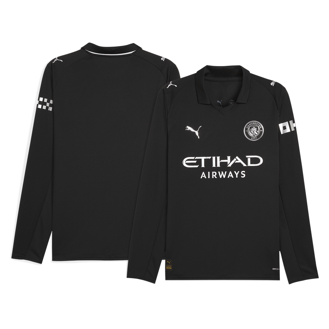 Manchester City Away Long Sleeve Soccer Jersey 2025/26 – Fan Version — 商品图 3 Manchester City Away Long Sleeve Soccer Jersey 2025/26 – Fan Version – jersey details