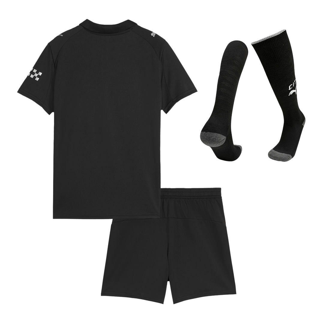Kid’s Manchester City Away Soccer Jersey Kit(Jersey+Shorts+Socks) 2025/26 – Fan Version – back view